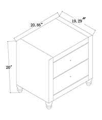 Two-Drawer Upholstered Nightstand – Chic Bedroom Storage with Upholstered Details
