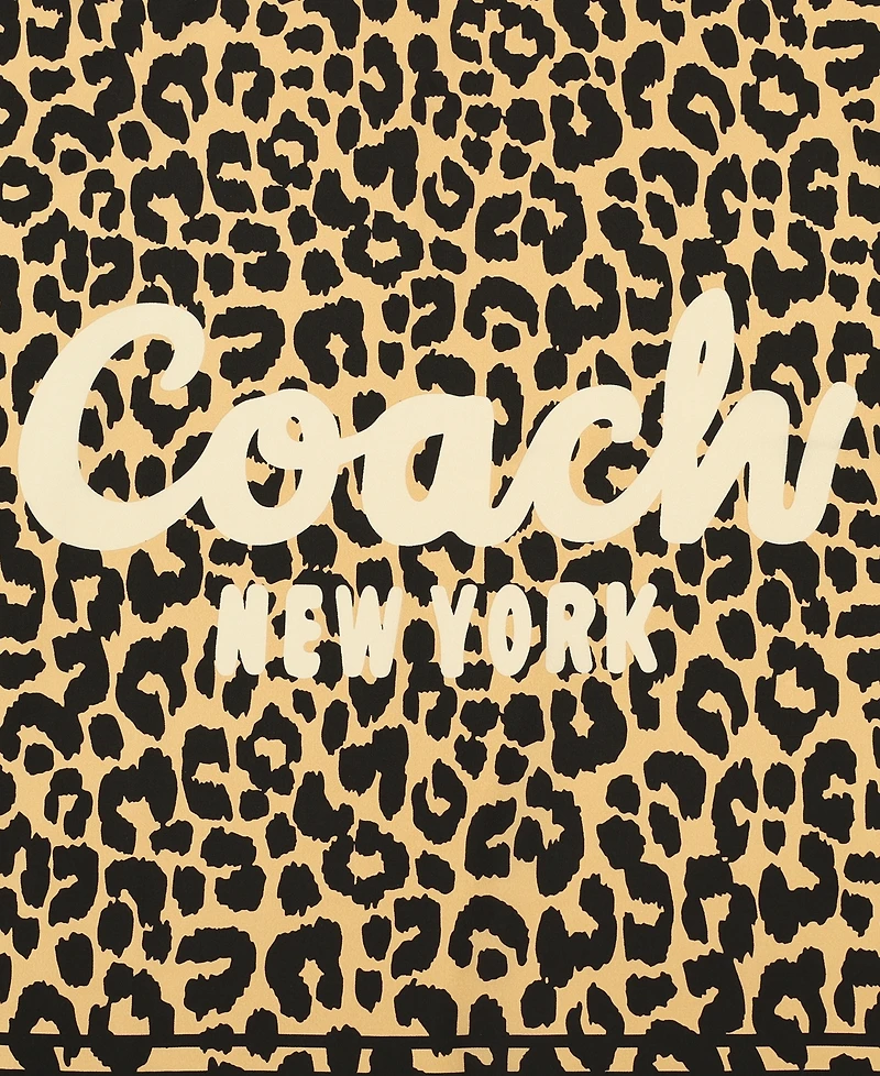 Coach Women's Script Leopard Print Silk Bandana Scarf