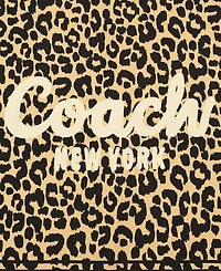 Coach Women's Script Leopard Print Silk Bandana Scarf
