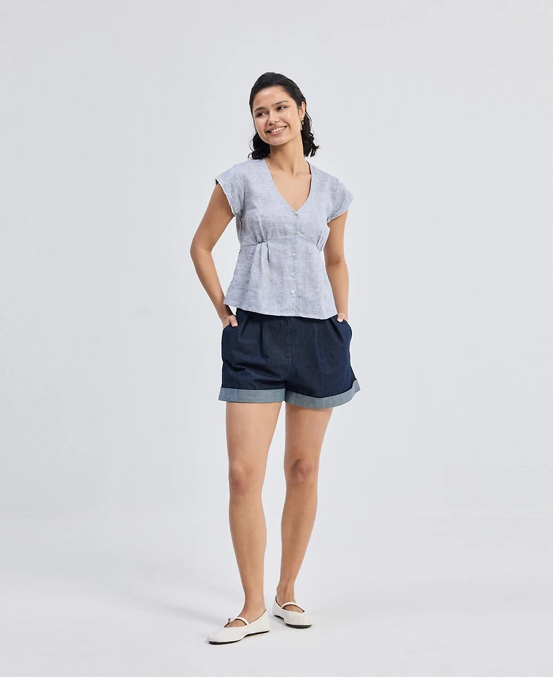 Reistor Women's Deep V-neck Short Top