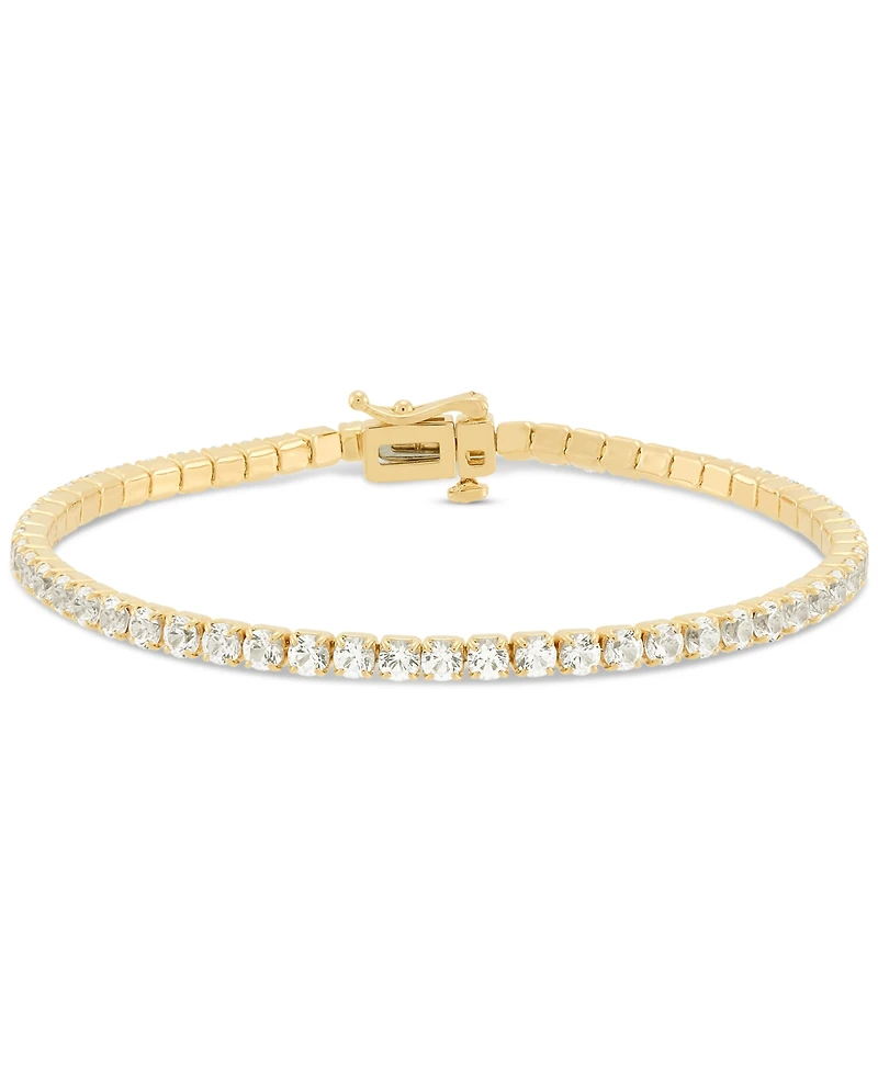 Created White Sapphire Tennis Bracelet (8-1/8 ct. t.w.) in 14k Yellow Gold Over Sterling Silver