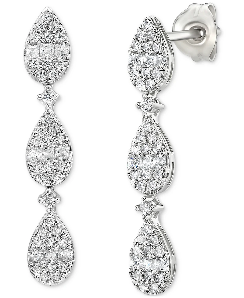 Diamond Tiered Earrings (1/2 ct. t.w.) in 10k White Gold