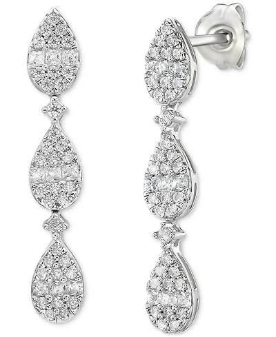 Diamond Tiered Earrings (1/2 ct. t.w.) in 10k White Gold