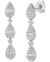 Diamond Tiered Earrings (1/2 ct. t.w.) in 10k White Gold
