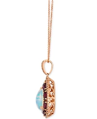Le Vian Opal (1-1/2 ct. t.w.), Rhodolite (2-2/5 ct. t.w.) & Nude Diamond (1/2 ct. t.w.) Teardrop Pendant 20" Necklace in 14k Strawberry Gold