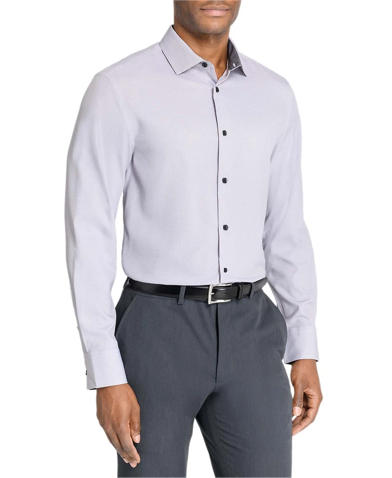 Men's Slim Fit Micro Geo 4-Way Stretch Performance Dress Shirt