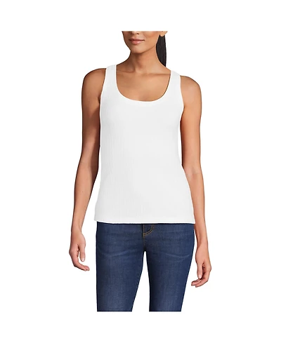 Lands' End Women's Pointelle Rib UNeck Tank