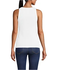 Lands' End Women's Pointelle Rib UNeck Tank