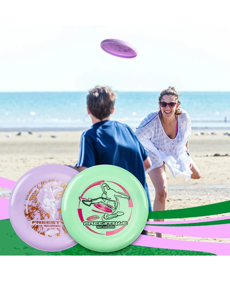 Wham-o Frisbee Freestyle 160g Flying Disc, for Outdoor Fun - 2 Pack
