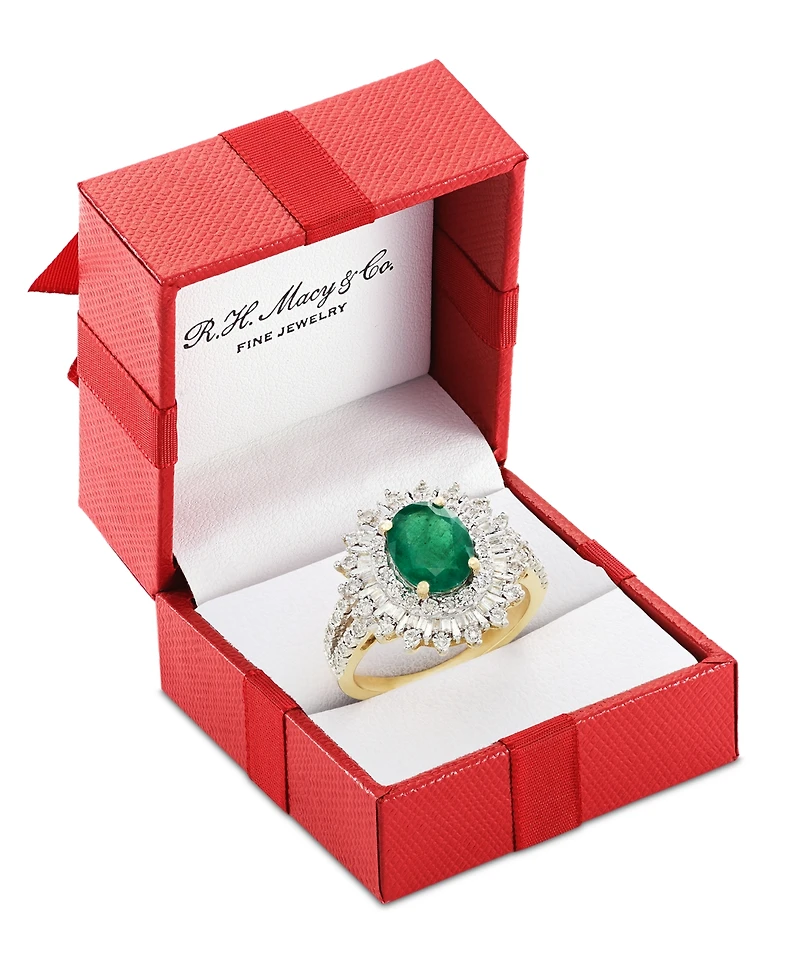 Effy Ruby (1-7/8 ct. t.w.) & Diamond (1/4 Halo Statement Ring 14k White Gold (Also Sapphire and Emerald)