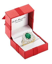 Effy Ruby (1-7/8 ct. t.w.) & Diamond (1/4 Halo Statement Ring 14k White Gold (Also Sapphire and Emerald)