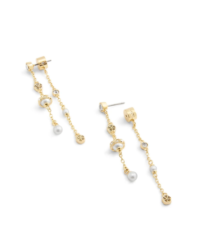 Coach Faux Stone Signature Heritage Mixed Charm Front Back Earrings