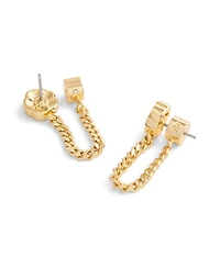 Coach Faux Cultivated Pearl Signature Tea Rose Front Back Earrings
