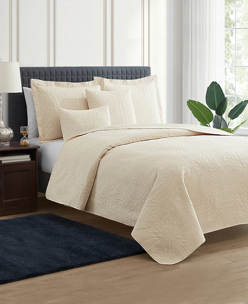 Nestl Grid Embossed 5-Pc. Quilt Set, Full/Queen