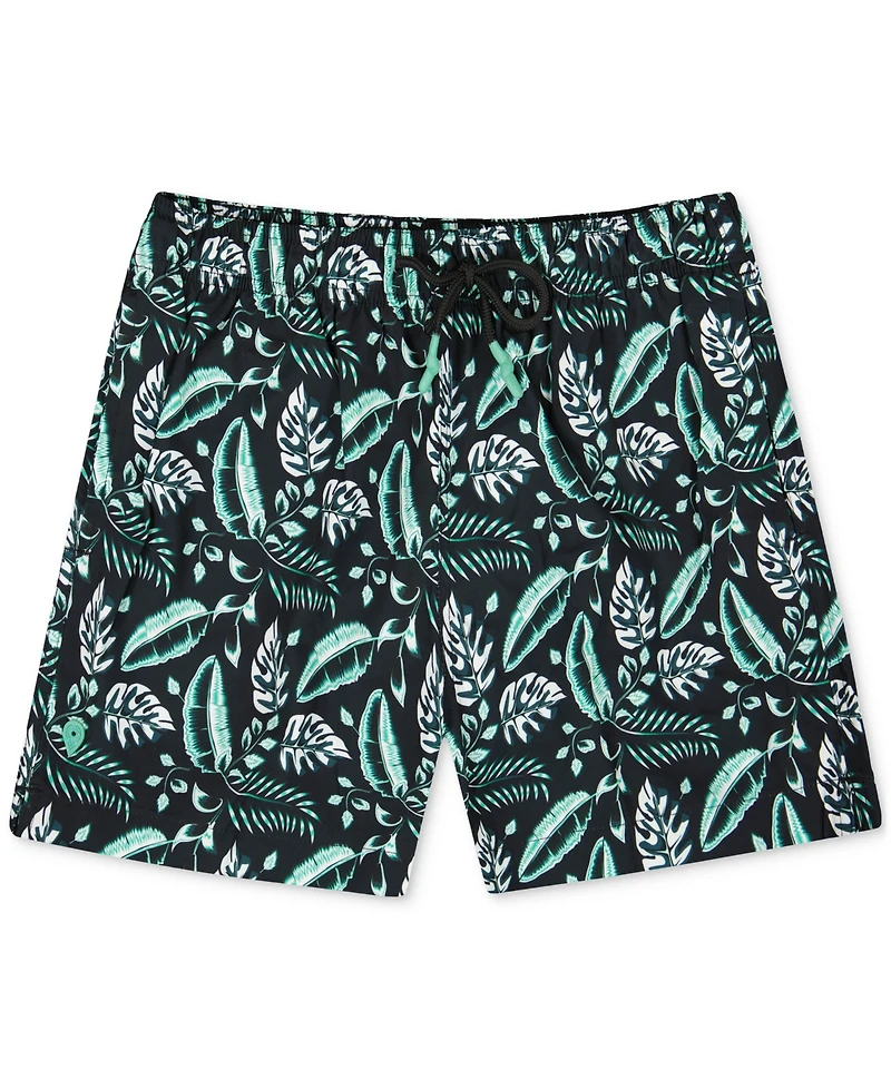 Sunset and Vines Men's Floral Woven Swim Trunks