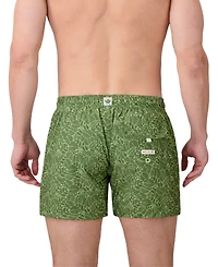 Sunset x Vine Men's Leaf-Pattern Woven Swim Trunks