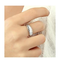 Spero London Croissant Ring In Sterling Silver Gold Vermeil