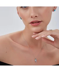 Spero London Hamsa Evil Eye Star Turquoise Sterling Silver Necklace