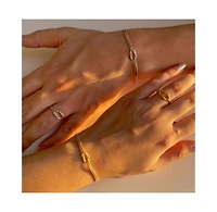 Spero London Sterling Silver Snake Chain Knot Bracelet