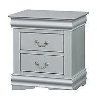 24" Platinum Two Drawers Nightstand