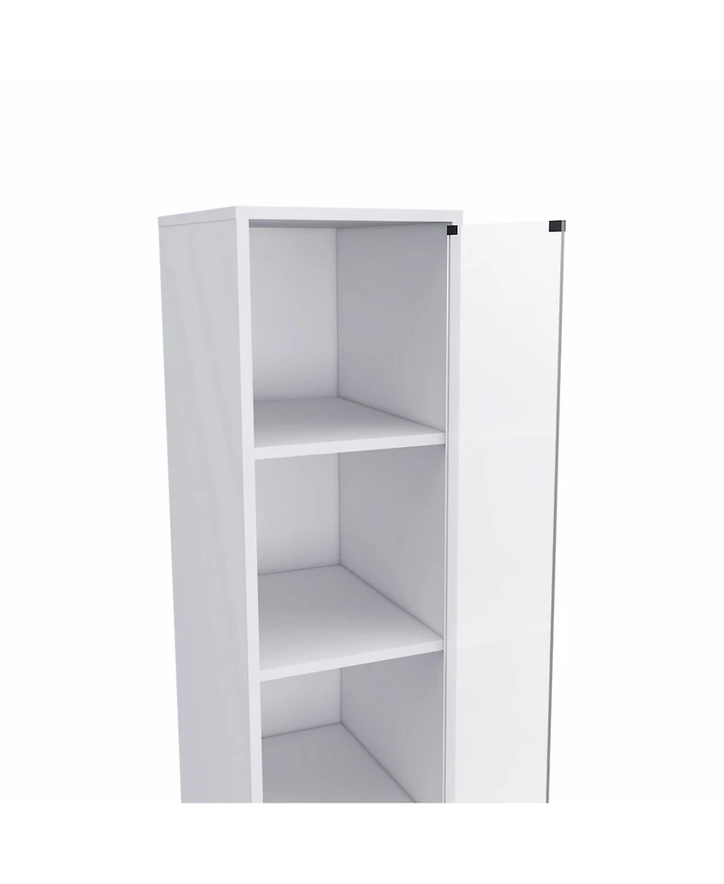 Bathroom Storage Cabinet with Glass Door and Sliding Drawers