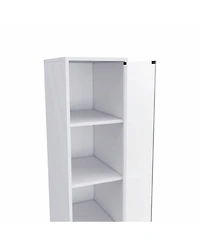 Bathroom Storage Cabinet with Glass Door and Sliding Drawers