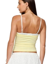 Edikted Women's Linnea Layered Contrast Lacey Bra Top