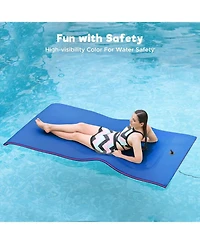 Hallolure Blue Water Floating Mat Foam Pad, 7x3FT Bouncy Tear-Resistant Xpe Foam