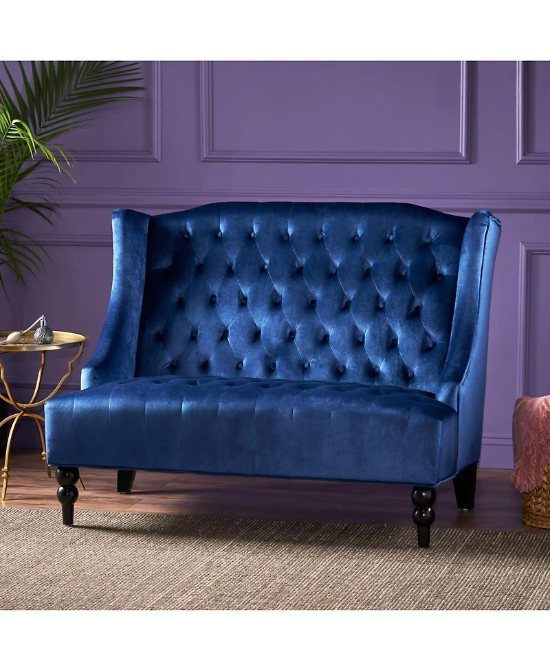 Streamdale Glam Velvet Loveseat Modern Wingback Design
