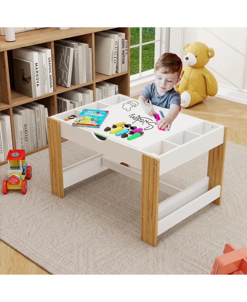 Streamdale 2-in-1 Play Table with Lego Compatibility (White)
