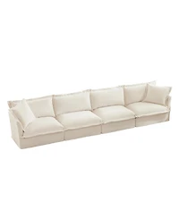 Streamdale Furniture Slipcovered 4-Seater Sofa with Removable Cover in Cream Chenille