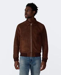 Furniq Uk Men's Men s Suede Bomber Jacket