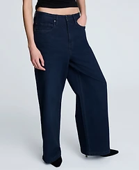 Kenneth Cole Women's Slouchy High-Rise Wide-Leg Jeans