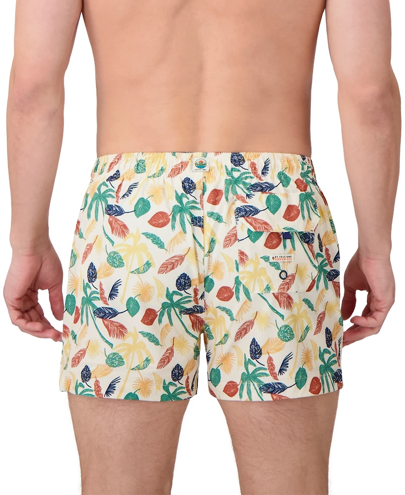 Sunset and Vines Men's Leaf-Pattern Woven Swim Trunks