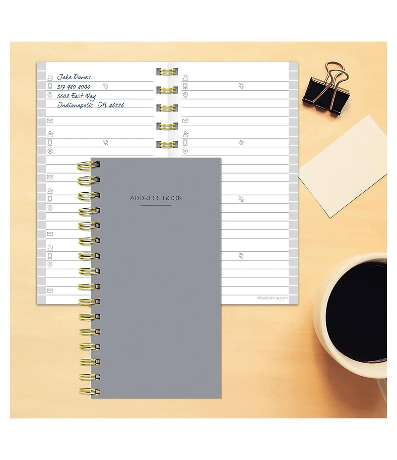 Gray Spiral Address Book
