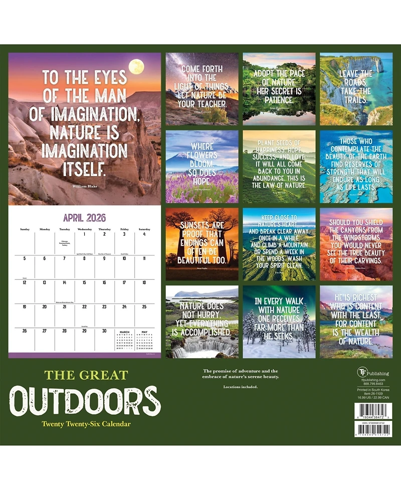2026 The Great Outdoors Wall Calendar