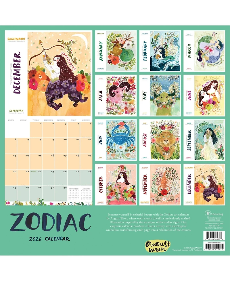 2026 Zodiac Wall Calendar