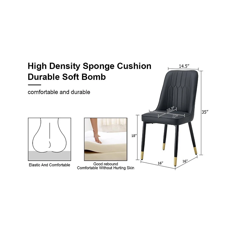 Streamdale 2 Black Pu Dining and Living Room Chairs (Set of 2)