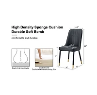 Streamdale 2 Black Pu Dining and Living Room Chairs (Set of 2)