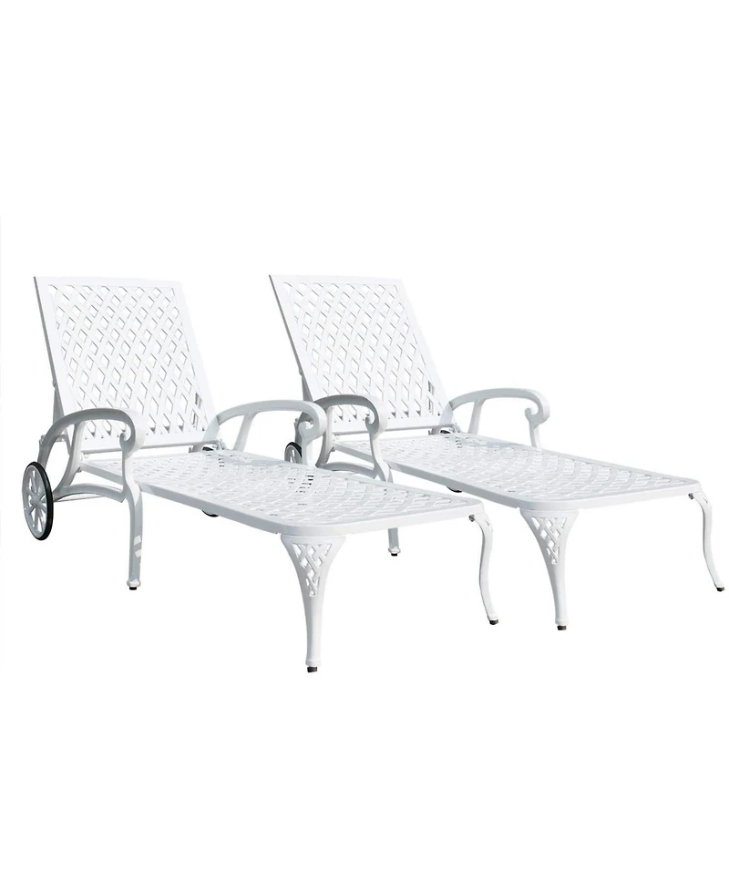 Mondawe Aluminium Cast lounge chair 2pcs white