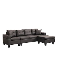 Streamdale Modern Chaise Sectional (4-Seater, Chocolate Brown)