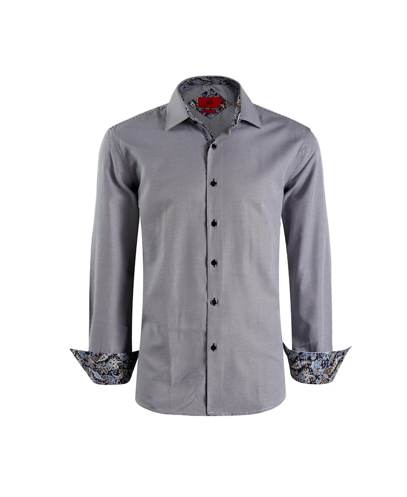 Elie Balleh Big Boys Slim Fit Houndstooth Dress Button-Down Shirt