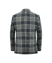 Elie Balleh Boys Grey Slim Fit Plaid Blazer