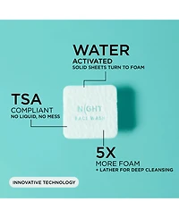 Mess Free Face Wash Sheets, Instantly Dissolves, 25 Washes
