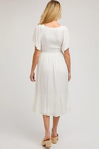 Pinkblush Maternity Light Blue Smocked Ruffle Dress