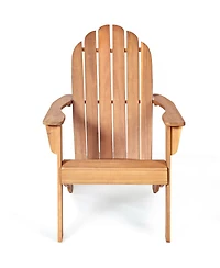 Gymax 2PCS Wooden Classic Adirondack Chair Lounge Chair Outdoor Patio