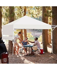 17 x 10 Feet Foldable Pop Up Canopy with Adjustable Dual Awnings