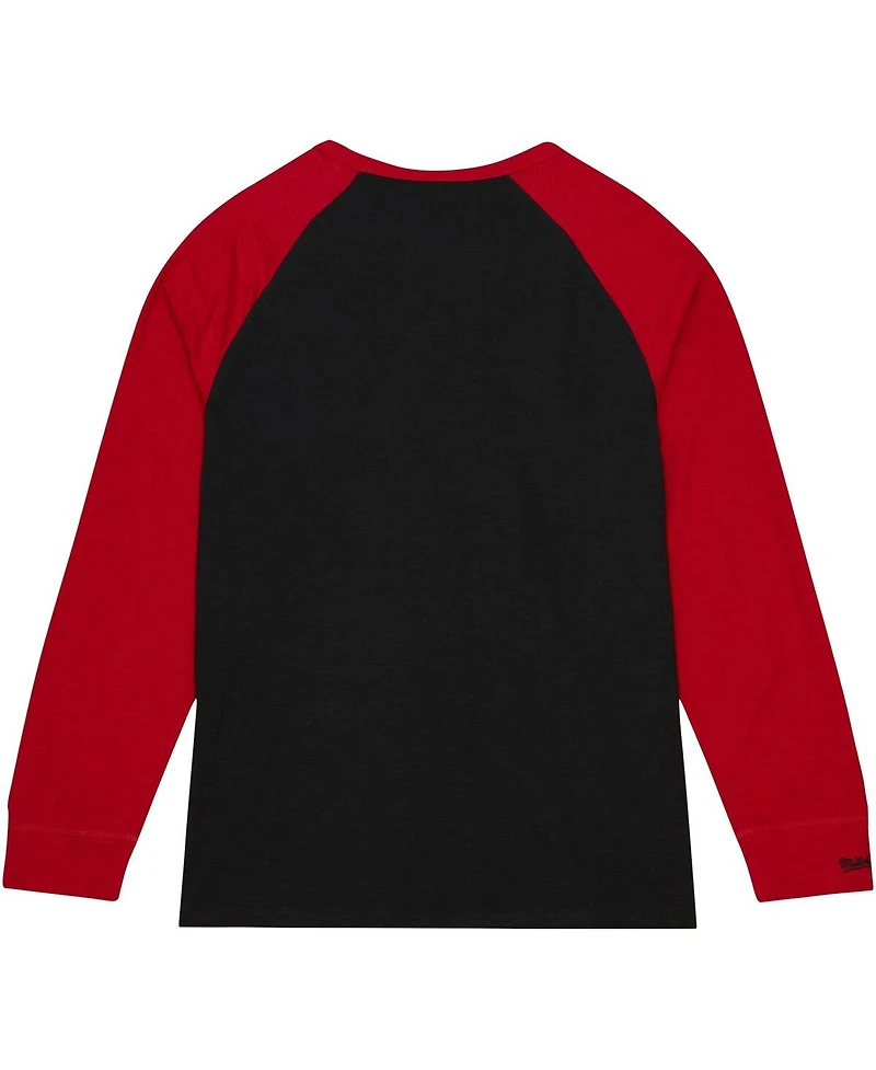 Mitchell & Ness Men's Black Oklahoma Sooners Legendary Slub Raglan Long Sleeve T-Shirt