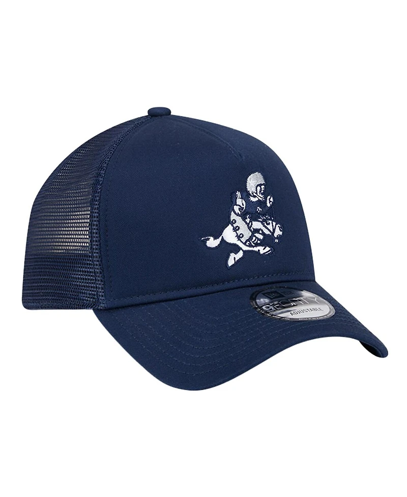 New Era Men's Navy Dallas Cowboys Retro Main A-Frame Trucker 9FORTY Adjustable Hat