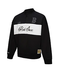 Mitchell & Ness Women's Black Boston Red Sox Quarter-Zip Pullover Top